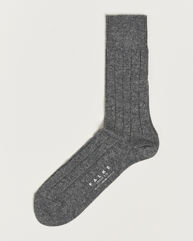 Miehet | Varrelliset sukat | Falke | Lhasa Cashmere Socks Light Grey