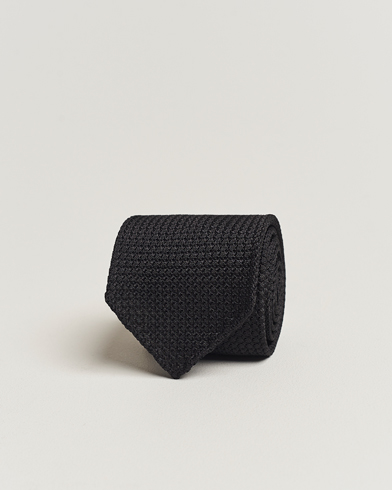 Mies |  | Drake's | Silk Grenadine Handrolled 8 cm Tie Black