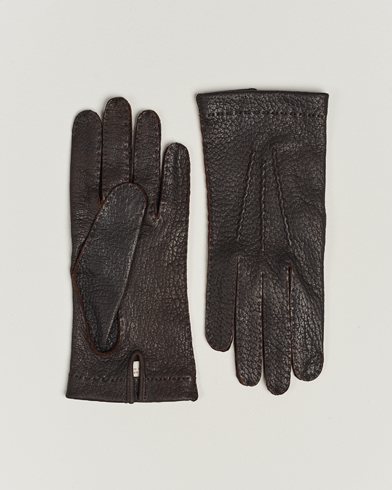 Mies |  | Hestra | Peccary Handsewn Unlined Glove Espresso