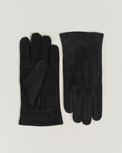 Miehet | Hanskat | Hestra | Arthur Wool Lined Suede Glove Black