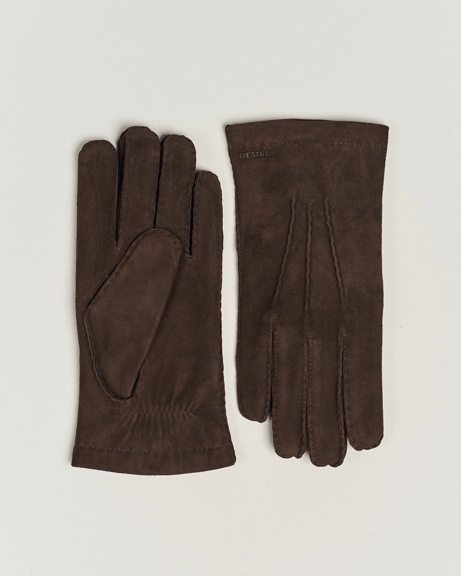 Hestra Arthur Wool Lined Suede Glove Espresso – Ruskea