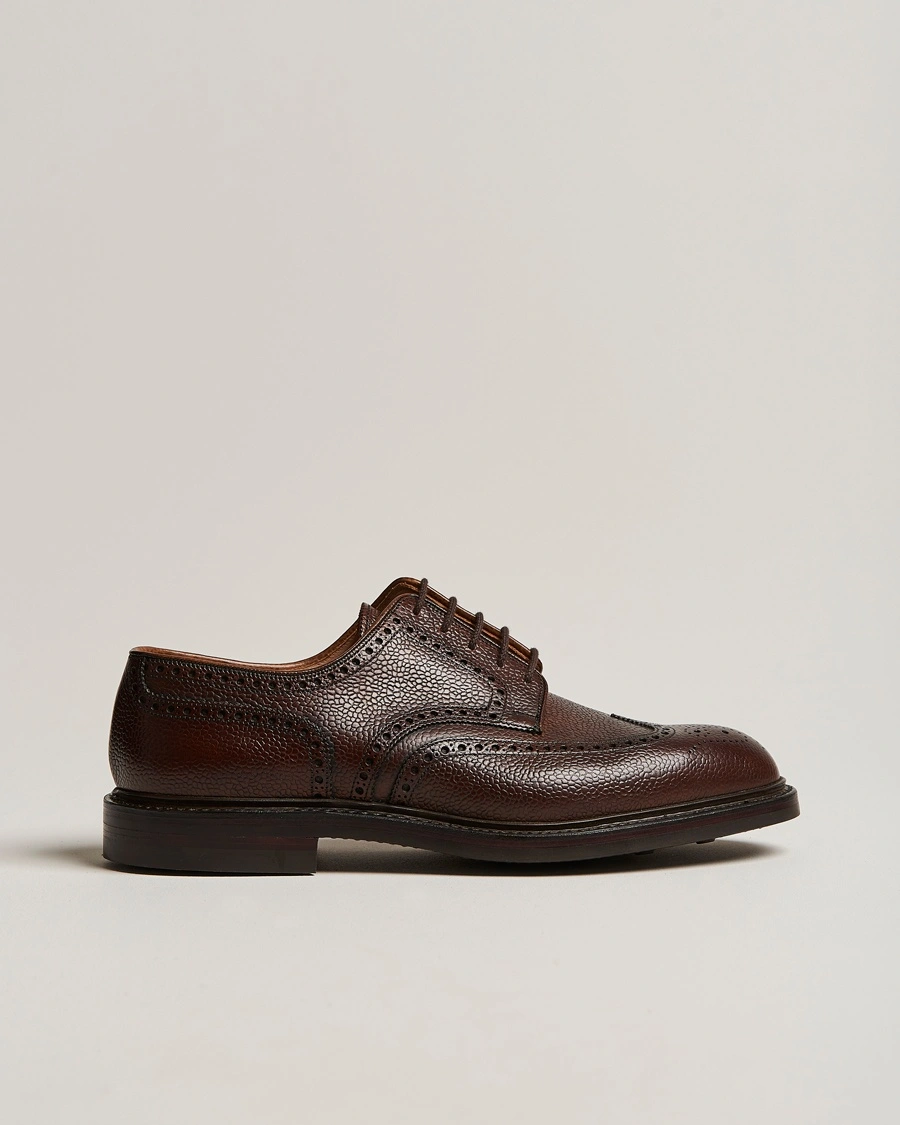 Crockett & Jones Pembroke Derbys Dark Brown Grained Calf – Ruskea
