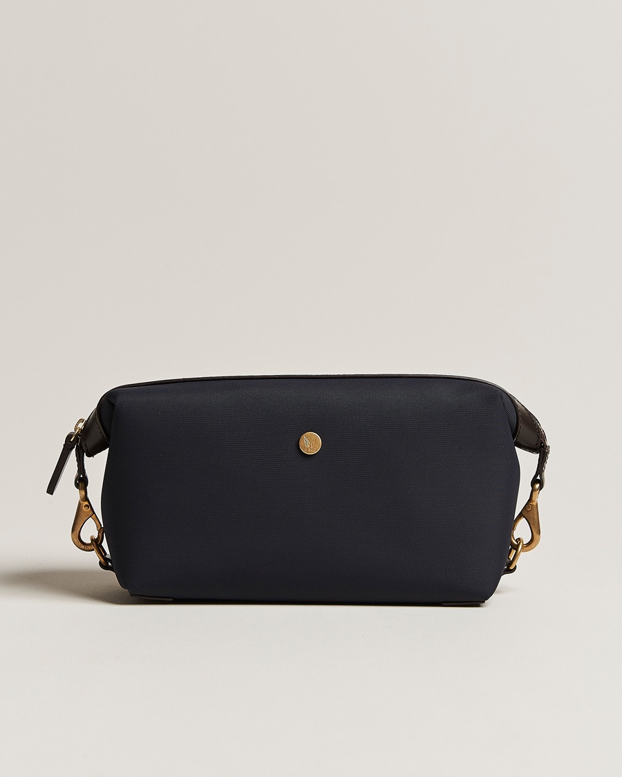 Mismo M/S Nylon Washbag Navy/Dark Brown – Sininen