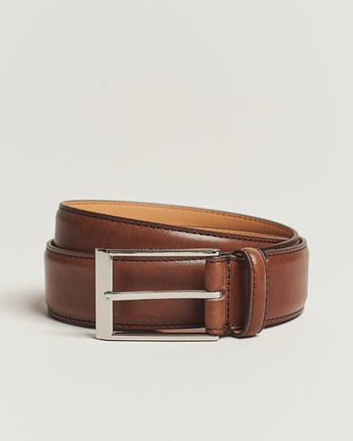 Mies | Sileät vyöt | Tiger of Sweden | Helmi Leather 3,5 cm Belt Brown
