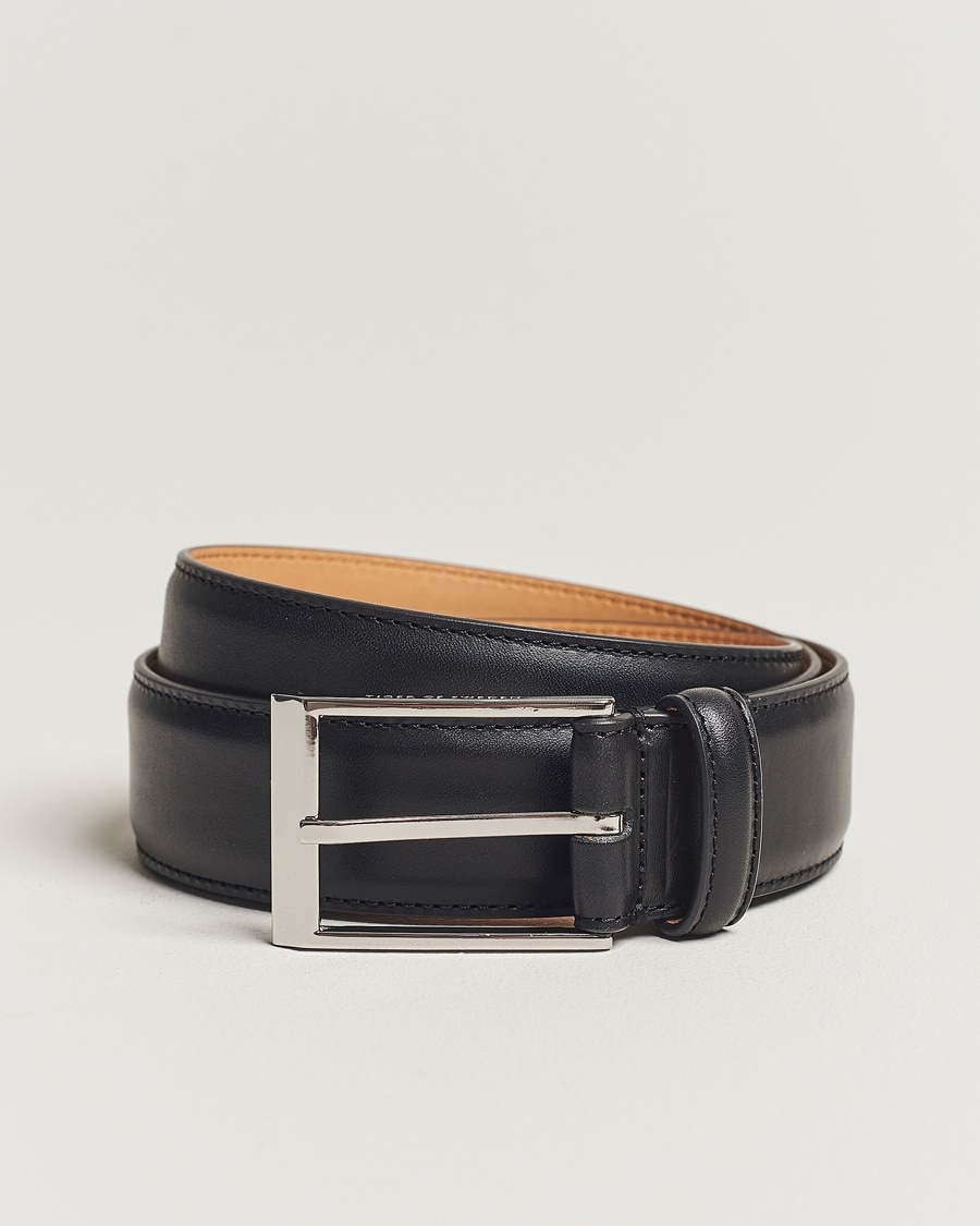 Tiger of Sweden Helmi Leather 3,5 cm Belt Black – Musta