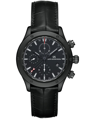 Mies | Fine watches | Sjöö Sandström | UTC Extreme 44,2mm Black and Black Alligator