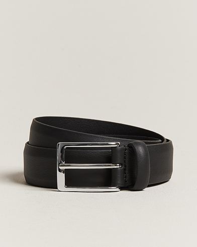Miehet | Sileä Vyö | Anderson's | Double Nappa Calf 3 cm Belt Black