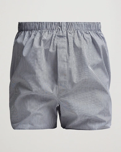 Mies | Vaatteet | Sunspel | Classic Woven Cotton Boxer Shorts White/Light Blue