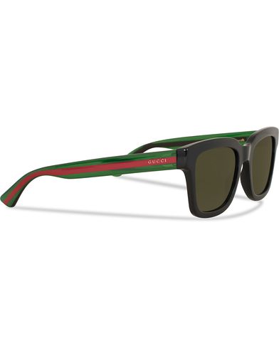 Mies | Neliskulmaiset aurinkolasit | Gucci | GG0001S Sunglasses  Black/Green