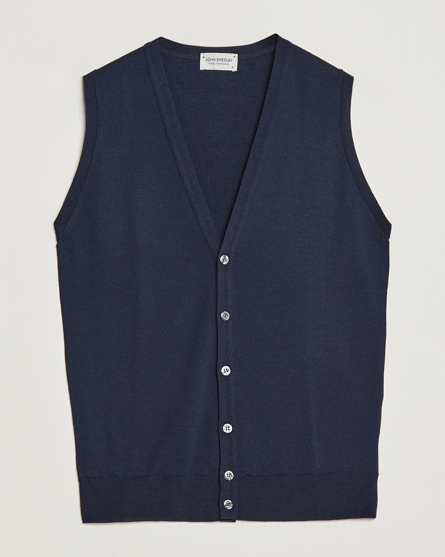 John Smedley Huntswood Slim Fit Waistcoat Midnight – Sininen