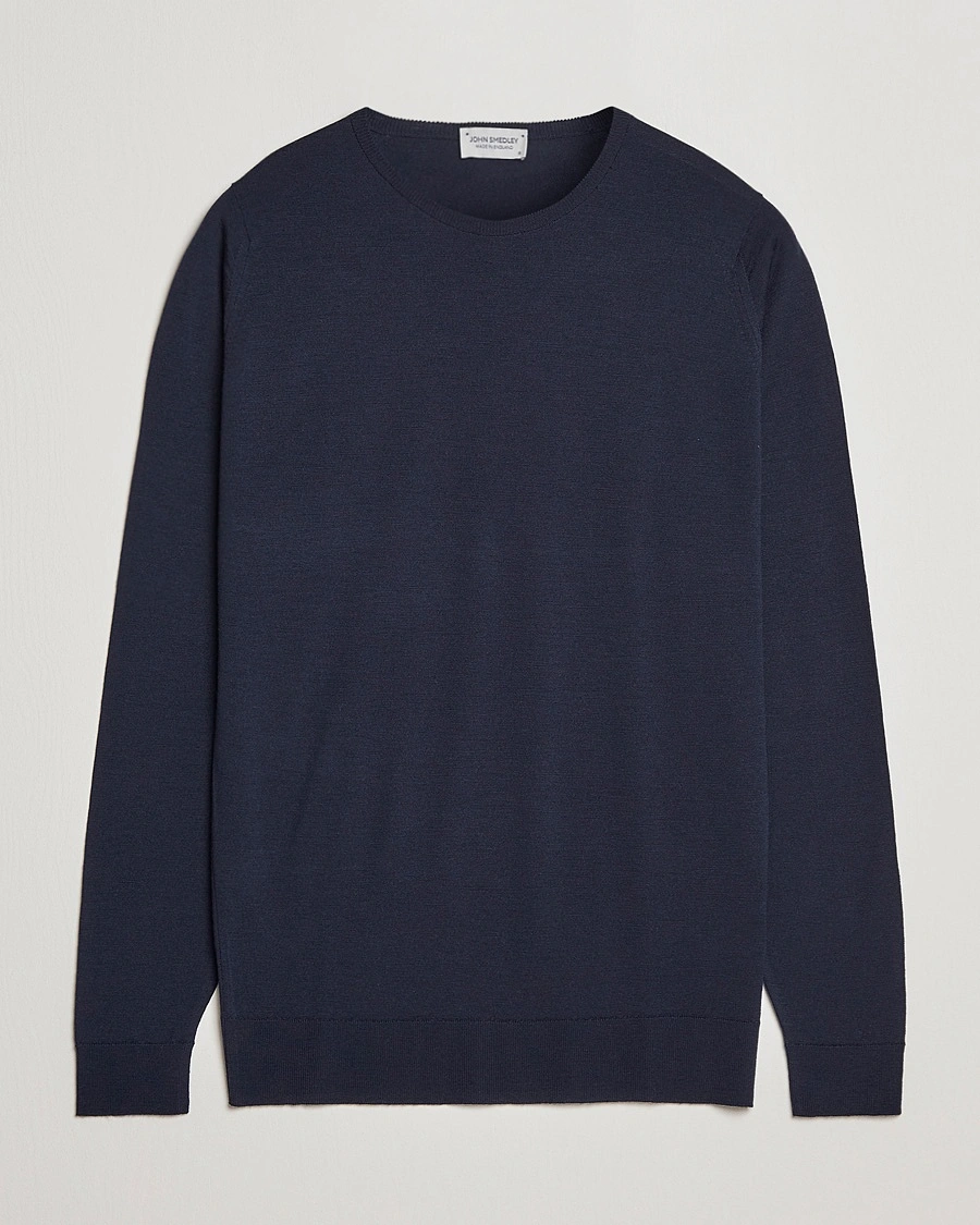 John Smedley Lundy Extra Fine Merino Crew Neck Midnight – Sininen