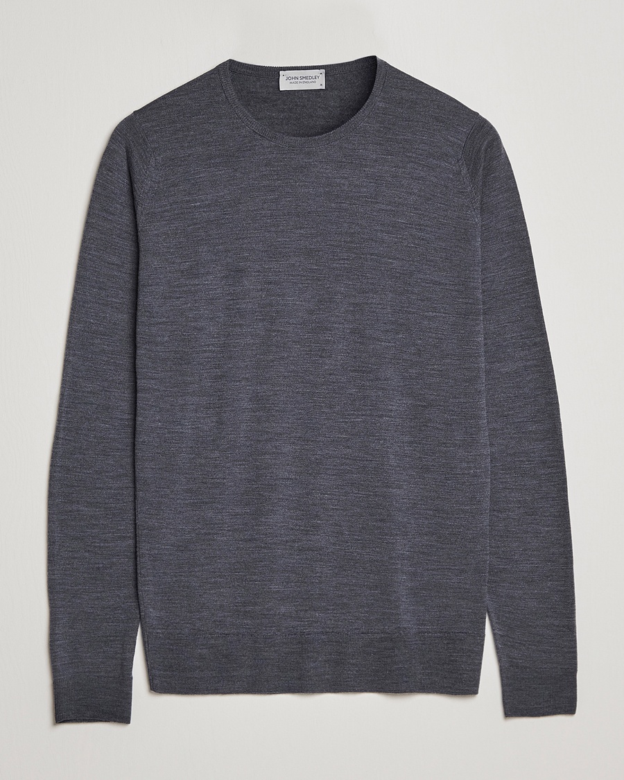 John Smedley Lundy Extra Fine Merino Crew Neck Charcoal – Harmaa