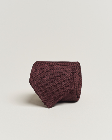 Mies |  | Drake's | Silk Grenadine Handrolled 8 cm Tie Wine Red