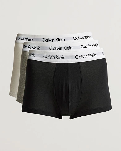 Mies | Trunks | Calvin Klein | Cotton Stretch Low Rise Trunk 3-Pack Black/White/Grey