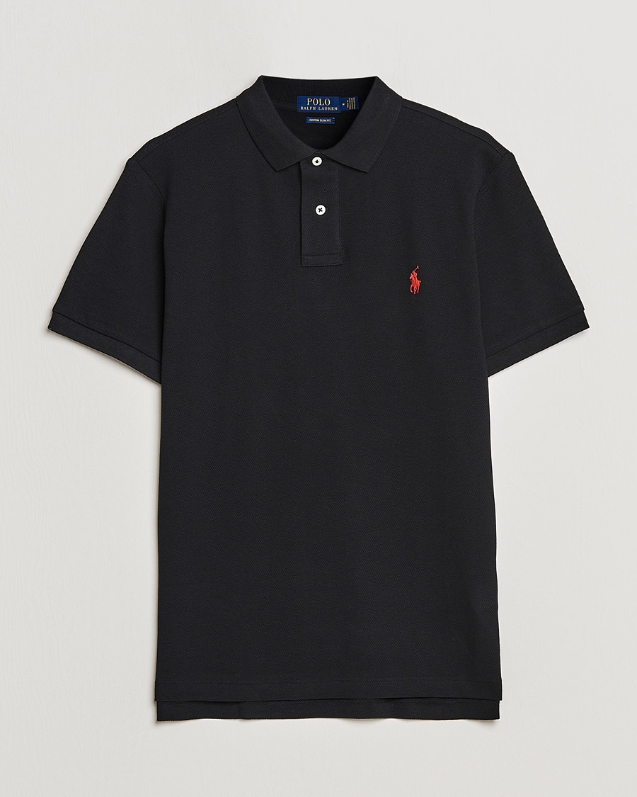 Polo Ralph Lauren Custom Slim Fit Polo Black – Musta