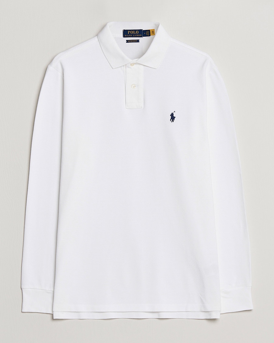 Polo Ralph Lauren Custom Slim Fit Long Sleeve Polo White – Valkoinen