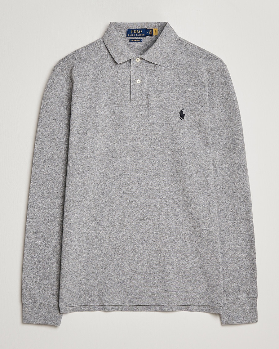 Polo Ralph Lauren Custom Slim Fit Long Sleeve Polo Canterbury Heather – Harmaa