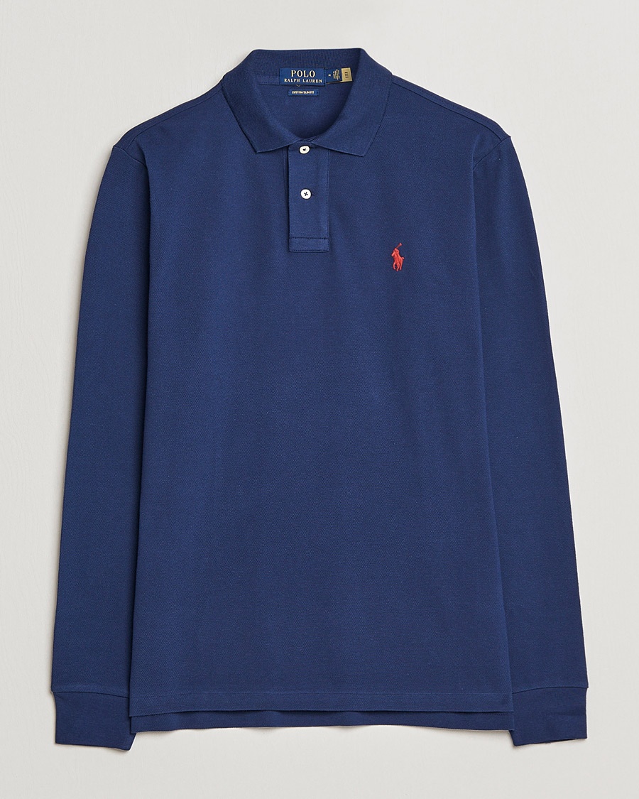 Polo Ralph Lauren Custom Slim Fit Long Sleeve Polo Newport Navy – Sininen