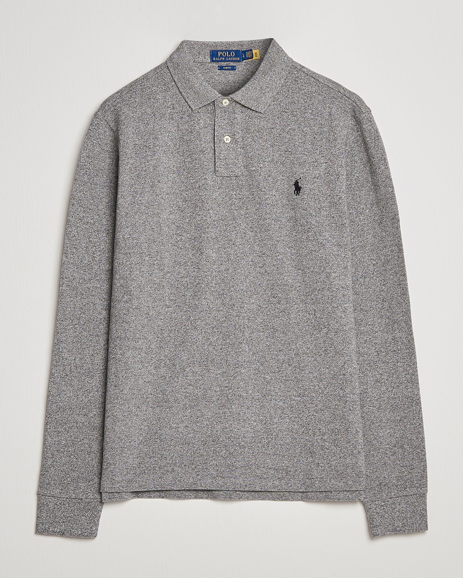 Polo Ralph Lauren Slim Fit Long Sleeve Polo Canterbury Heather – Harmaa