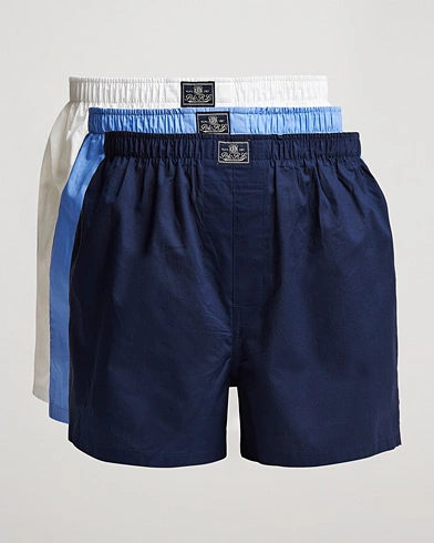 Mies | Alushousut | Polo Ralph Lauren | 3-Pack Woven Boxer White/Blue/Navy