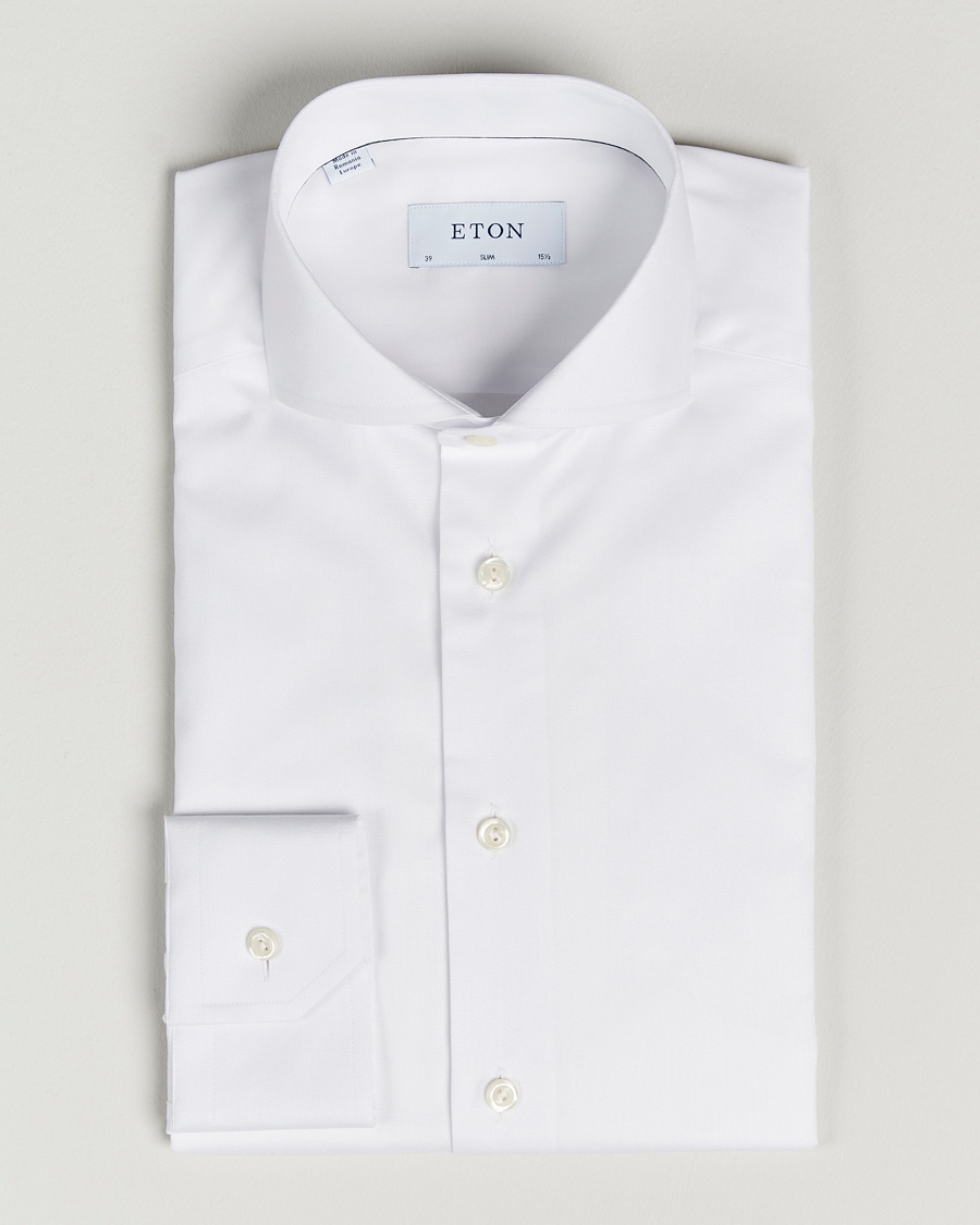 Eton Slim Fit Twill Cut Away Shirt White – Valkoinen