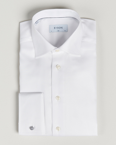 Mies |  | Eton | Slim Fit Twill Double Cuff Shirt White