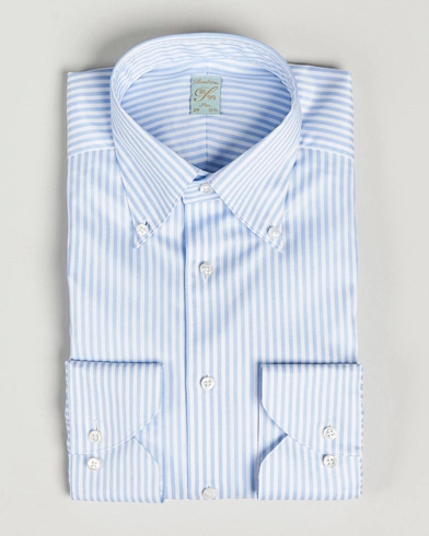 Mies | Vaatteet | Stenströms | 1899 Slimline Button Down Stripe Shirt White/Blue