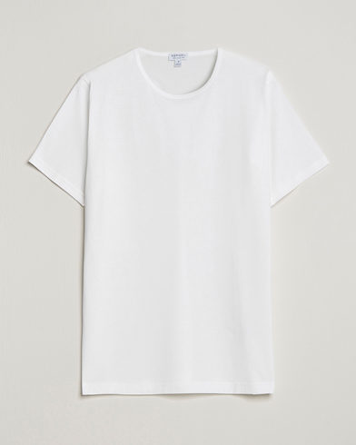 Mies | Valkoiset t-paidat | Sunspel | Superfine Cotton Crew Neck Tee White