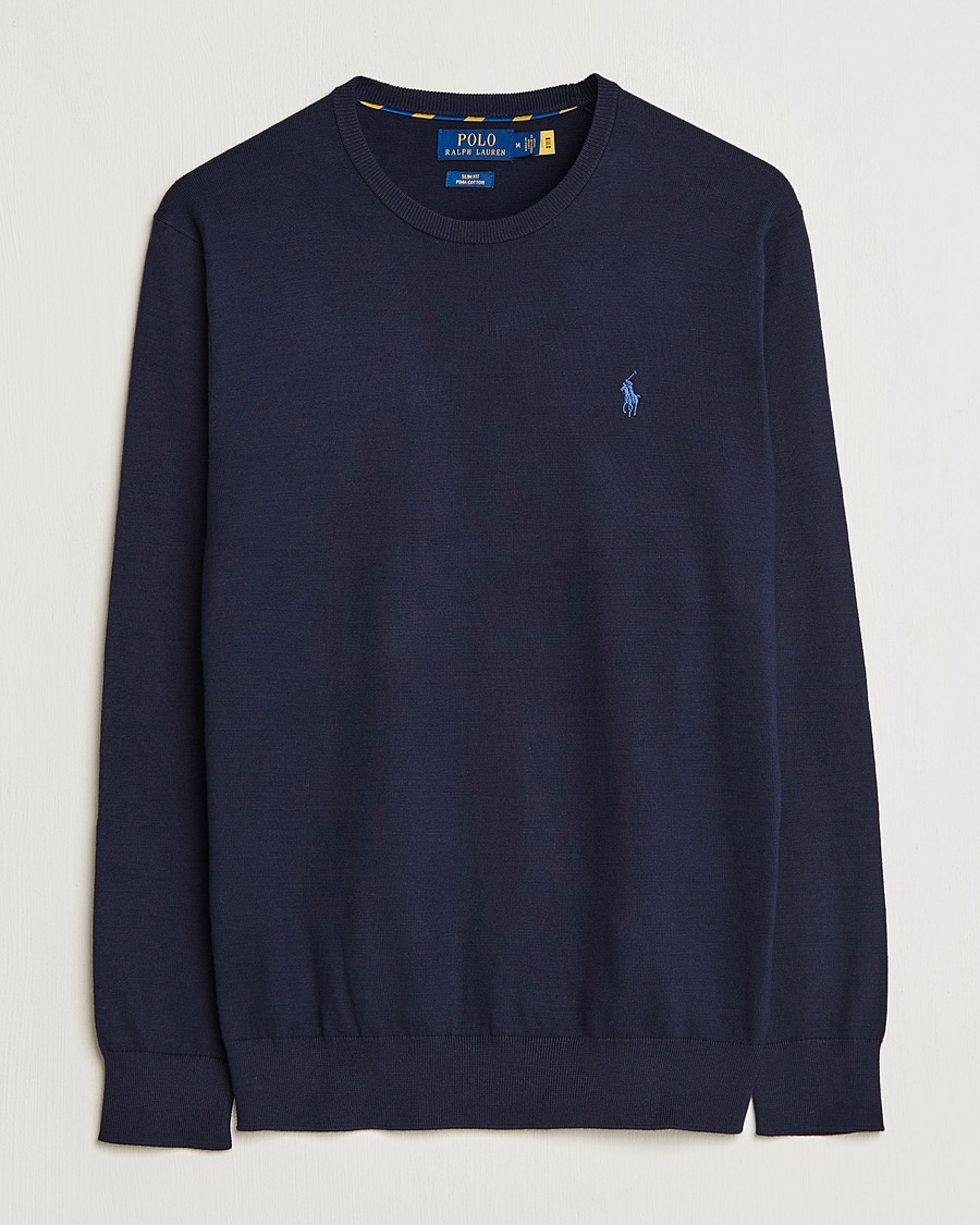 Polo Ralph Lauren Pima Cotton Crew Neck Pullover Hunter Navy – Sininen