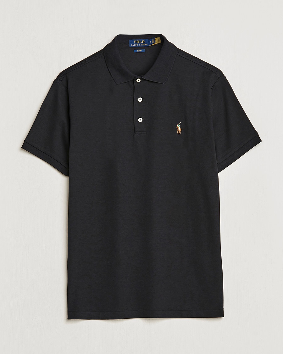 Polo Ralph Lauren Slim Fit Pima Cotton Polo Polo Black – Musta
