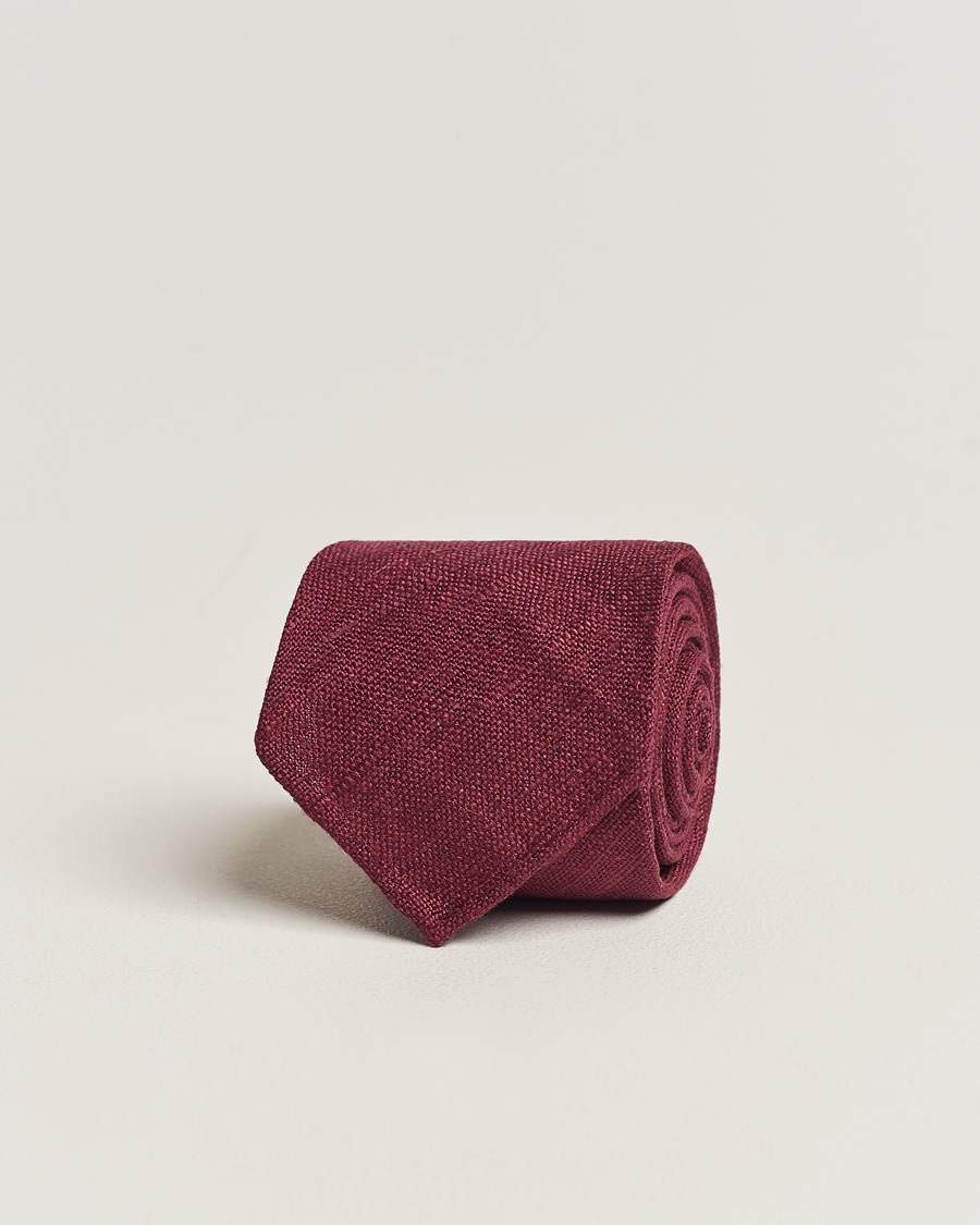 Drake's Silk Tussah Handrolled Tie Wine – Punainen