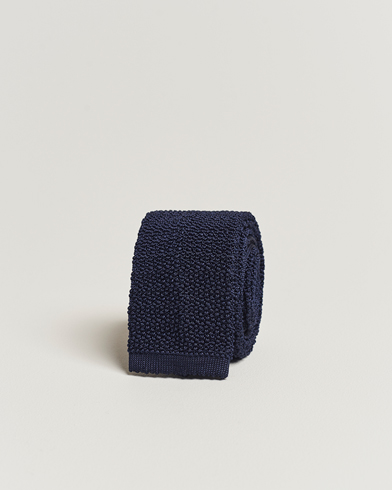 Mies |  | Drake's | Knitted Silk 6.5 cm Tie Navy