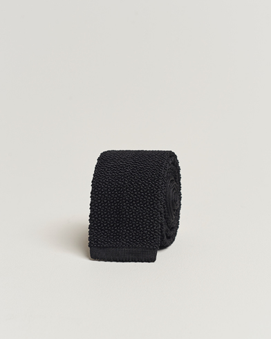 Mies |  | Drake's | Knitted Silk 6.5 cm Tie Black