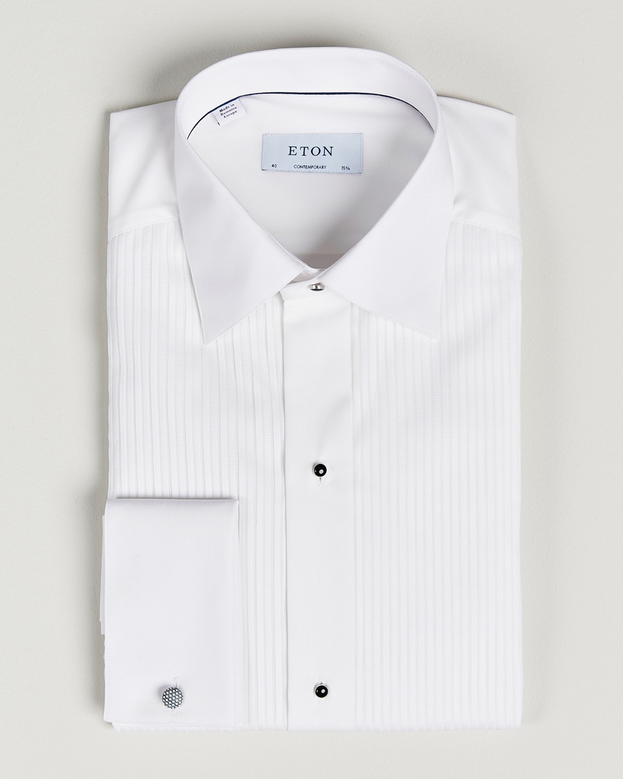 Eton Custom Fit Tuxedo Shirt Black Ribbon White – Valkoinen