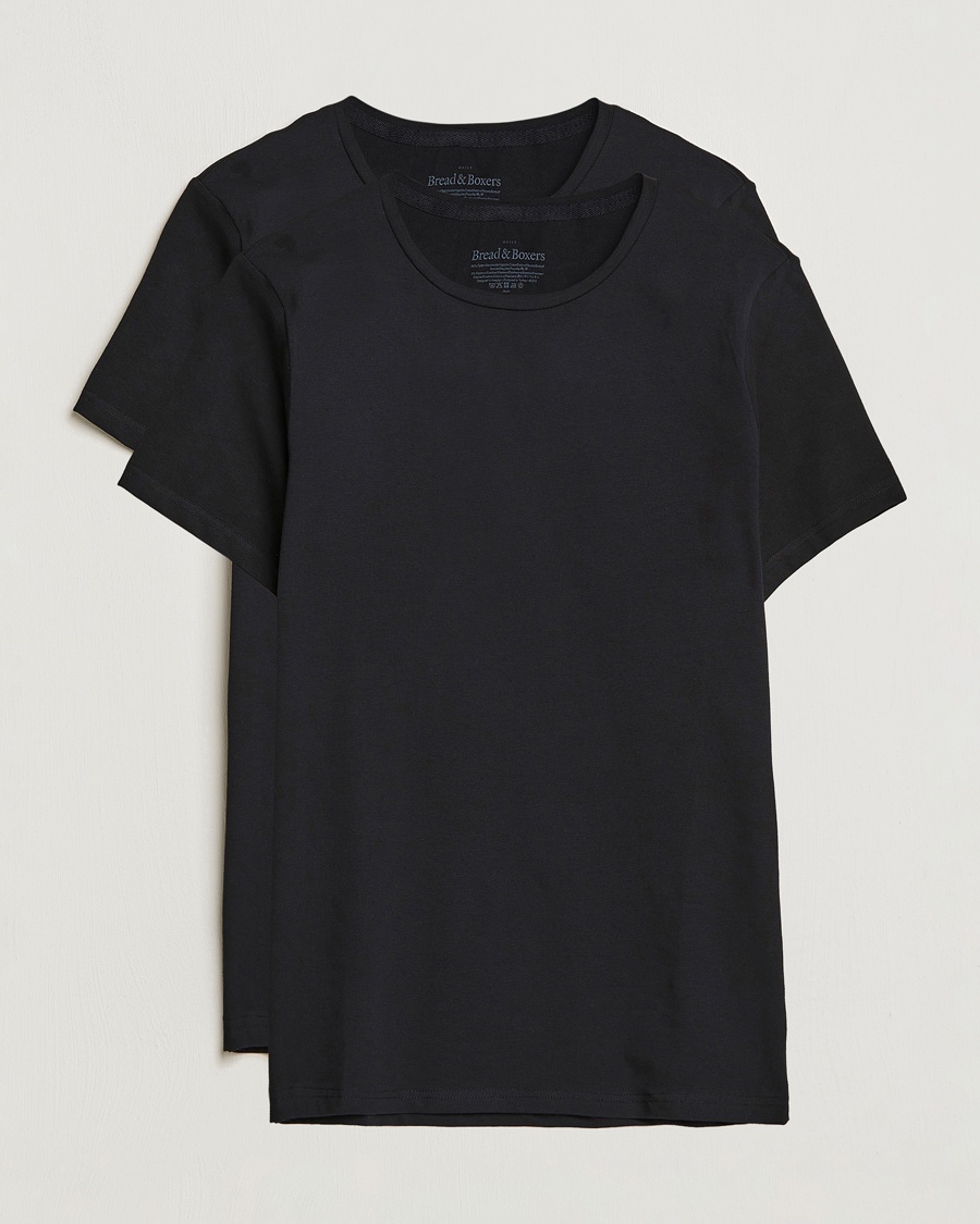 Bread & Boxers 2-Pack Crew Neck Tee Black – Musta