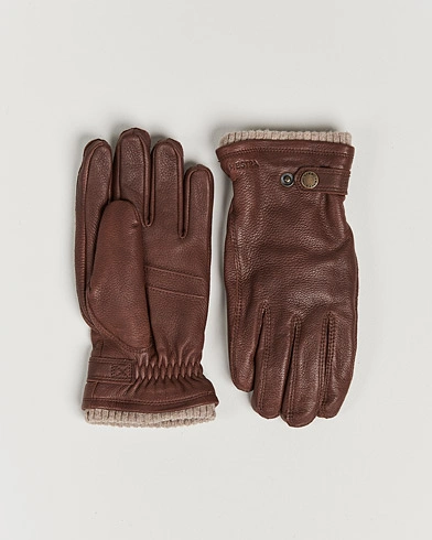 Mies | Käsineet | Hestra | Utsjö Fleece Liner Buckle Elkskin Glove Chestnut