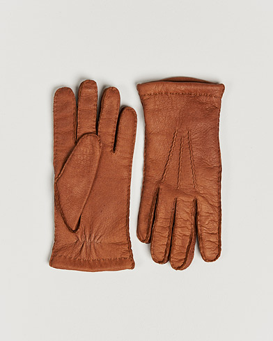 Mies |  | Hestra | Peccary Handsewn Cashmere Glove Cognac