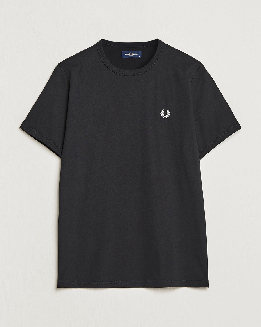 Fred Perry Ringer Crew Neck Tee Black – Musta