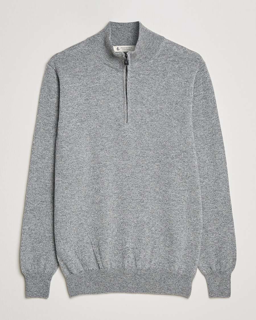 Piacenza Cashmere Cashmere Half Zip Sweater Light Grey – Harmaa