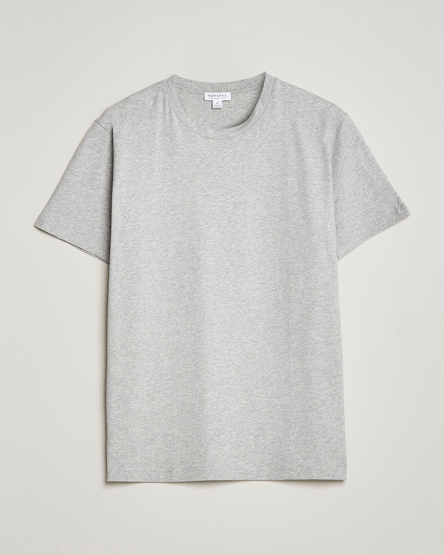 Sunspel Riviera Midweight T-Shirt Grey Melange – Harmaa