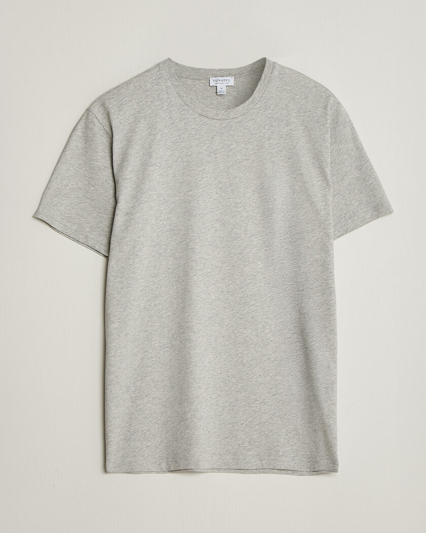 Sunspel Riviera Midweight T-Shirt Grey Melange – Harmaa