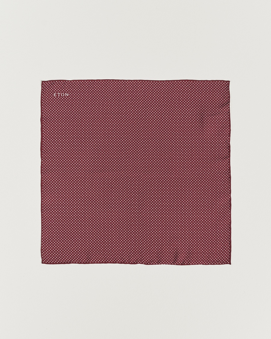 Eton Silk Polka Dot Pocket Square Wine – Punainen