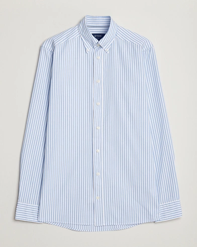 Mies |  | Eton | Slim Fit Royal Oxford Stripe Button Down Light Blue