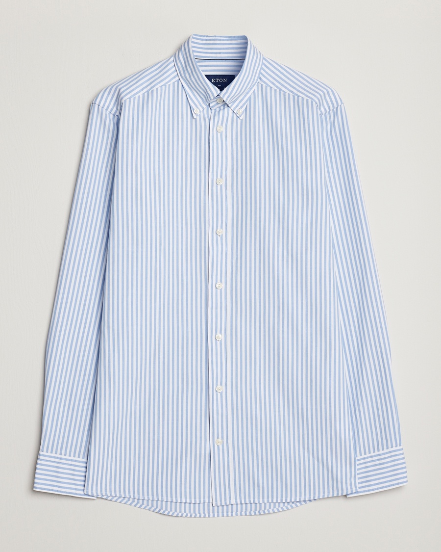 Eton Slim Fit Royal Oxford Stripe Button Down Light Blue – Sininen