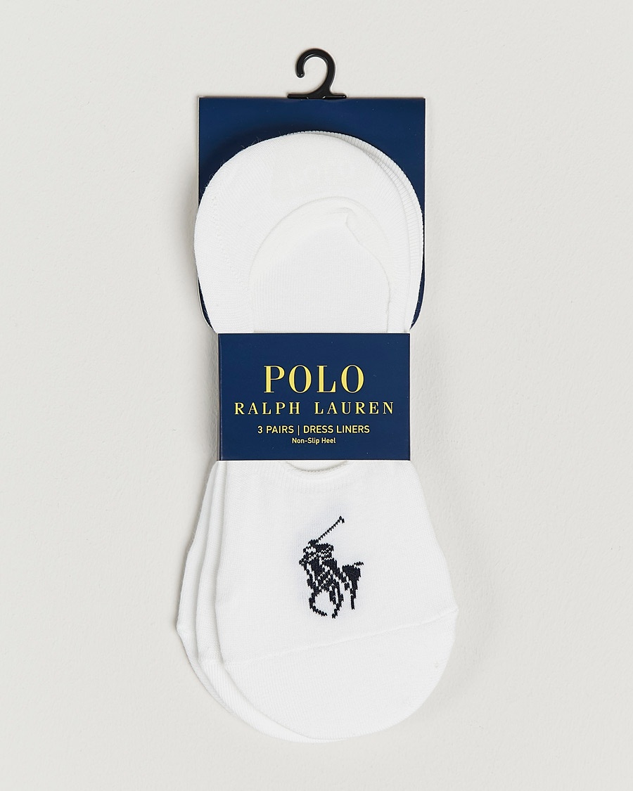 Polo Ralph Lauren 3-Pack No Show Big Pony Pony Socks White – Valkoinen