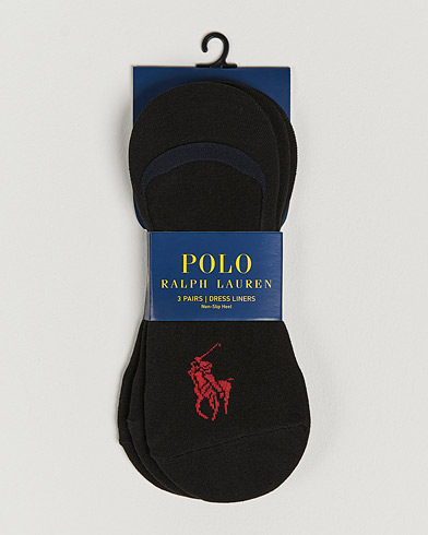 Mies | Nilkkasukat | Polo Ralph Lauren | 3-Pack No Show Big Pony Socks Black