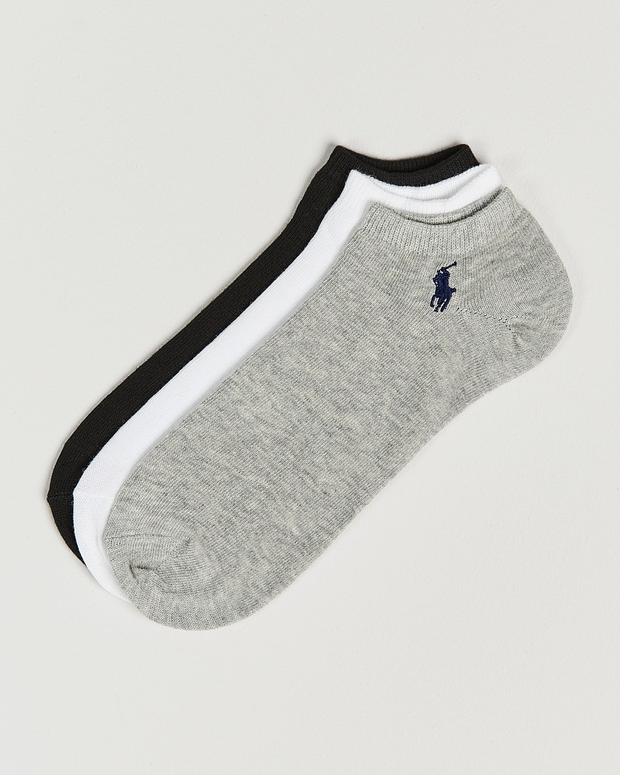 Polo Ralph Lauren 3-Pack Ghost Sock Black/White/Grey – Harmaa