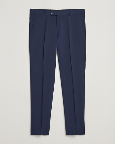 Mies | Business & Beyond | Oscar Jacobson | Denz Wool Trousers Mid Blue