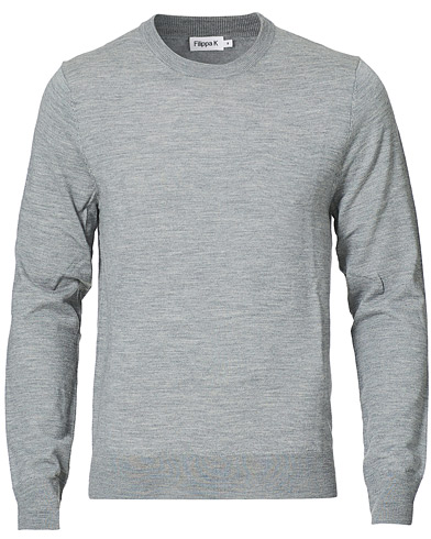 Filippa K Merino Round Neck Sweater Grey Melange