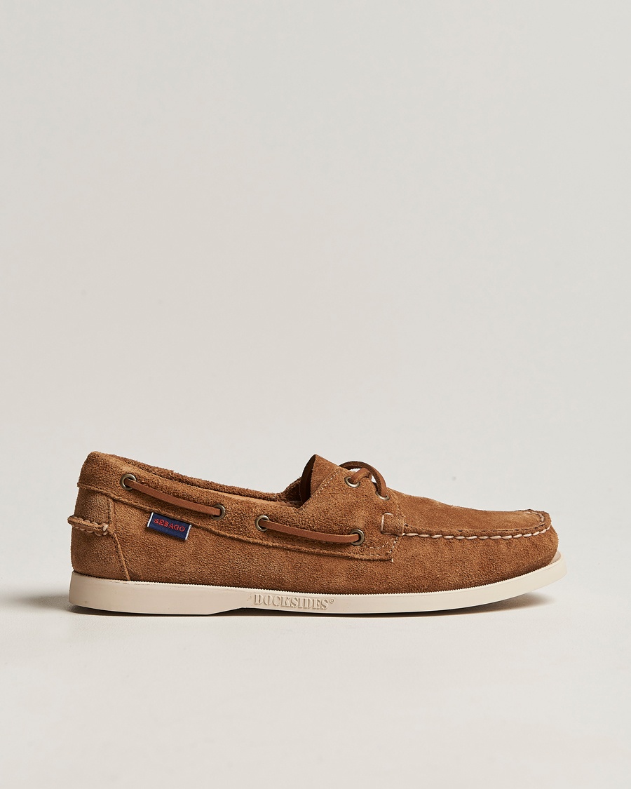 Sebago Docksides Suede Boat Shoe Brown Cognac – Ruskea